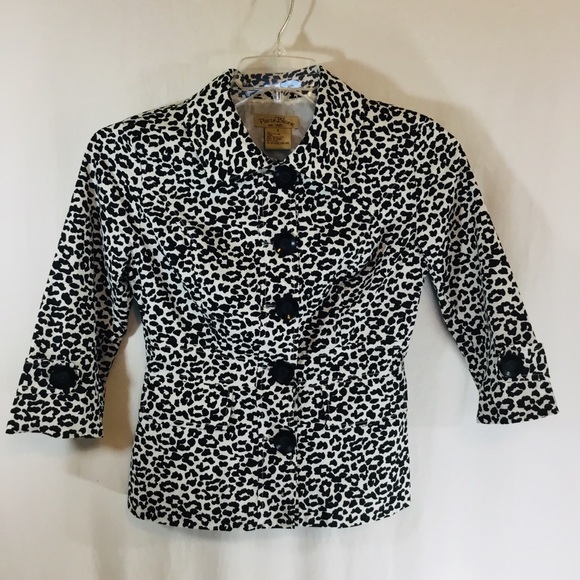 Jacket Blazer, Small, Blk & White, Snow Leopard, shirt Jacket, Shacket - Picture 7 of 7